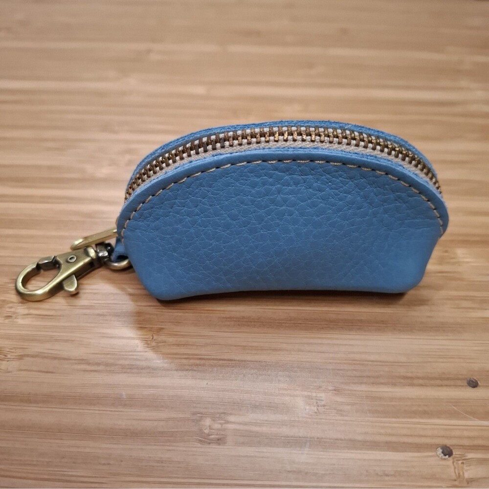 Portland Leather Goods PLG Taco Keychain Mini Pouch Coin Purse Charm NWOT Blue